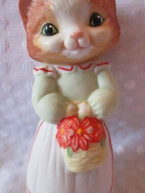 1989 Hallmark Cards Fine Porcelain Christmas Kitty #1 Christmas Ornament
